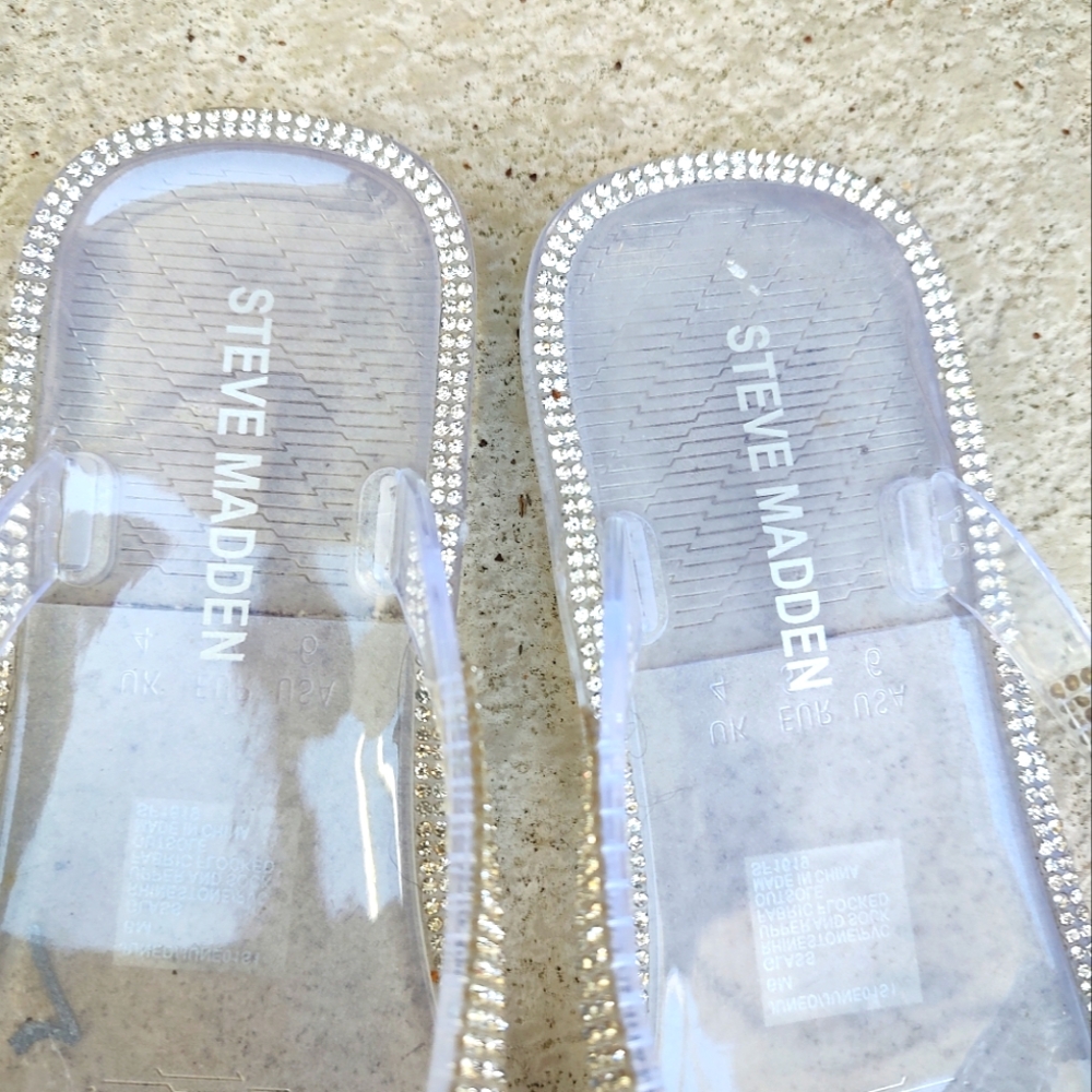 Steve Madden Jelly Rhinestone Bow Sandals - Picture 5 of 7